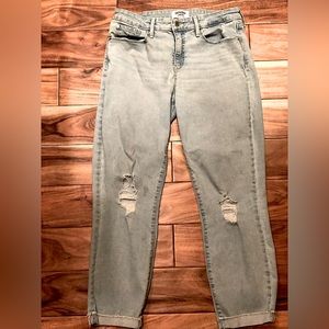 Light Wash Denim Distressed Boyfriend Jeans